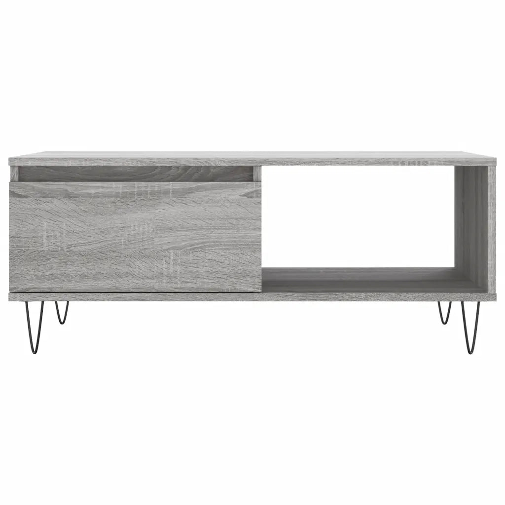 Tavolino Salotto Grigio Sonoma 90x50x36,5 cm Legno Multistrato