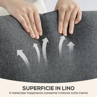 Poltrona Relax Imbottita 69x87x100,5 cm Reclinabile a 135° con Poggiapiedi in Tessuto Grigio