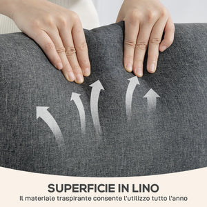 Poltrona Relax Imbottita 69x87x100,5 cm Reclinabile a 135° con Poggiapiedi in Tessuto Grigio