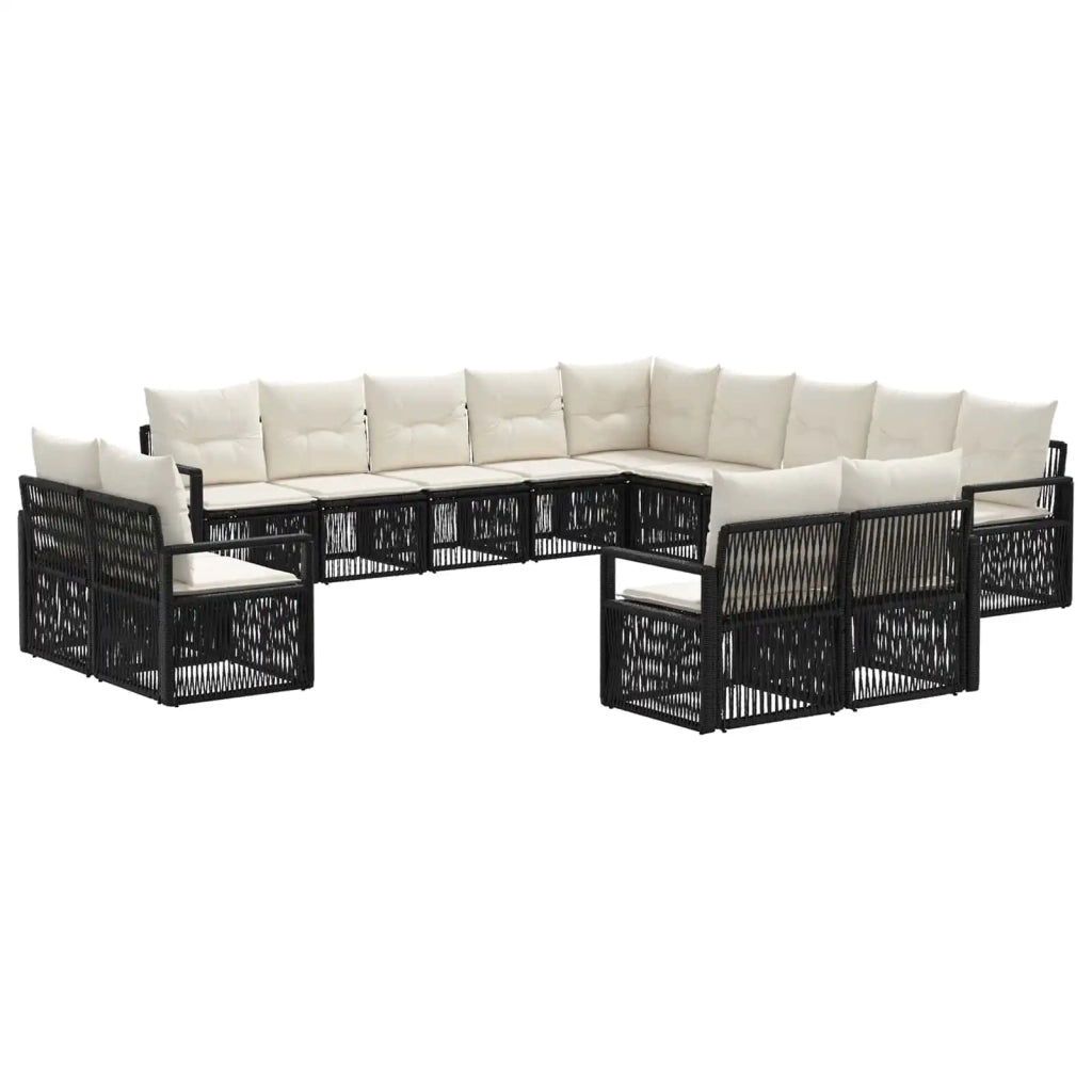 Set Divano da Giardino 13 pcs Nero polyrattan 3435892