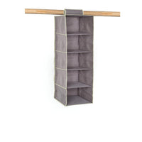 OWIJI Organizer Portaoggetti Appendere Armadio 5 Ripiani 100 x 30 x 30 cm Salvaspazio Divisori Interno Pieghevole Contenitore Vestiti Scarpe