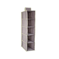 OWIJI Organizer Portaoggetti Appendere Armadio 5 Ripiani 70 x 15 x 30 cm Salvaspazio Divisori Interno Pieghevole Contenitore Vestiti Scarpe