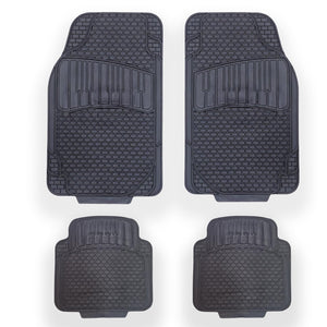 OWIJI Tappetini Auto Gomma Universali Set 4 Pezzi Antiscivolo Abitacolo Sagomabili PVC Plastica Impermeabile Ritagliabile Adattabile