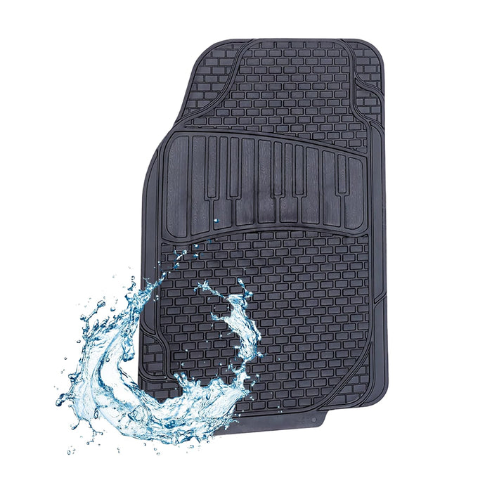 OWIJI Tappetini Auto Gomma Universali Set 4 Pezzi Antiscivolo Abitacolo Sagomabili PVC Plastica Impermeabile Ritagliabile Adattabile