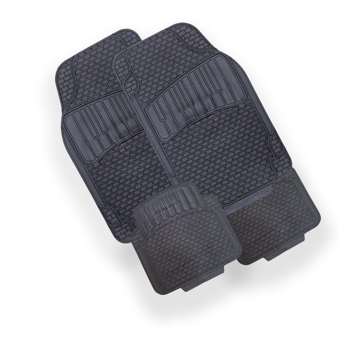 OWIJI Tappetini Auto Gomma Universali Set 4 Pezzi Antiscivolo Abitacolo Sagomabili PVC Plastica Impermeabile Ritagliabile Adattabile