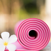OWIJI Tappetino Yoga Pilates Aerobica Palestra Ginnastica Fucsia PVC Antiscivolo Dimensioni 61 x 173 Spessore 0,5 mm Pieghevole Confortevole Casa Palestra Ufficio