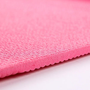 OWIJI Tappetino Yoga Pilates Aerobica Palestra Ginnastica Fucsia PVC Antiscivolo Dimensioni 61 x 173 Spessore 0,5 mm Pieghevole Confortevole Casa Palestra Ufficio