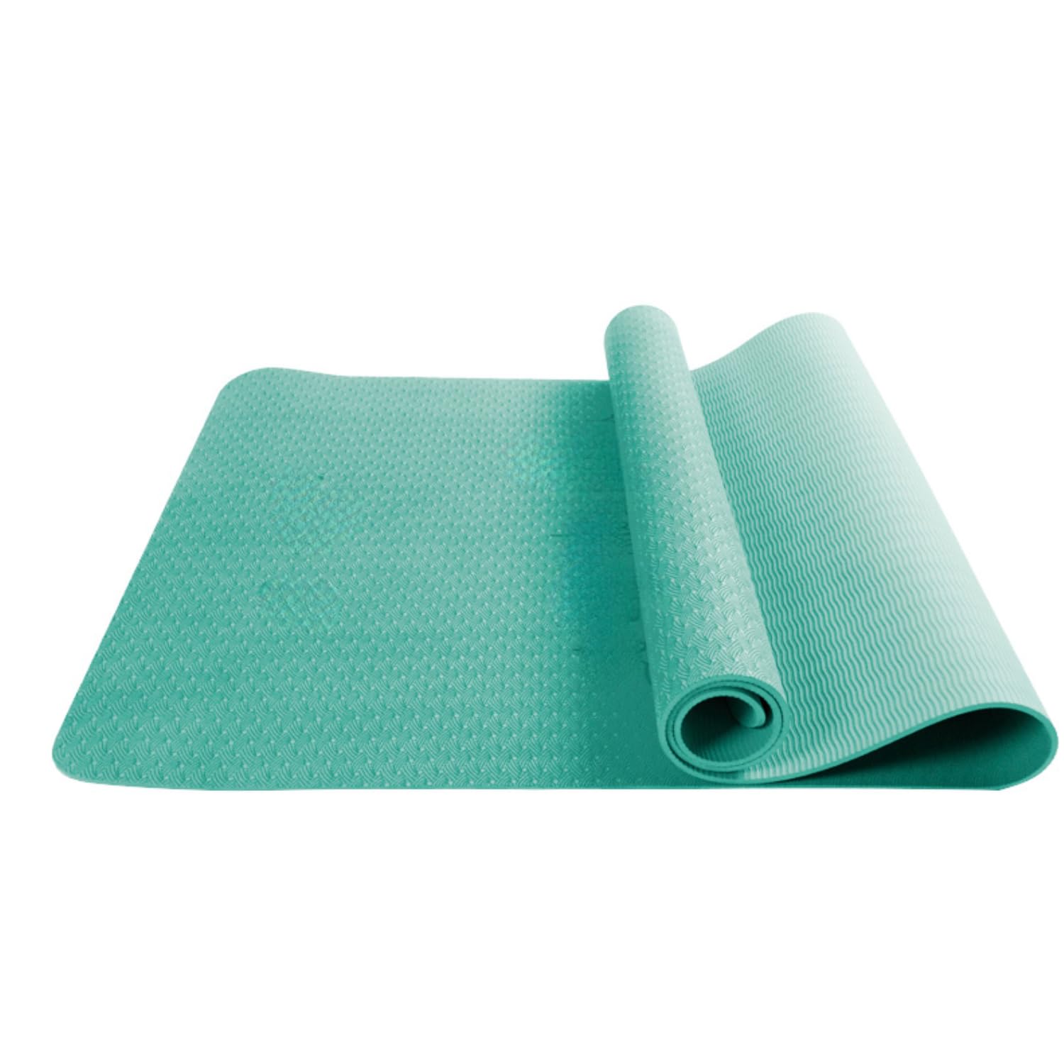 OWIJI Tappetino Yoga Pilates Aerobica Palestra Ginnastica Verde Acqua PVC Antiscivolo Dimensioni 61 x 173 Spessore 0,5 mm Pieghevole Confortevole Casa Palestra Ufficio