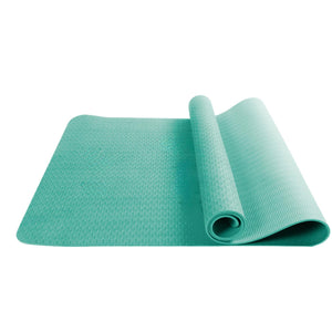 OWIJI Tappetino Yoga Pilates Aerobica Palestra Ginnastica Verde Acqua PVC Antiscivolo Dimensioni 61 x 173 Spessore 0,5 mm Pieghevole Confortevole Casa Palestra Ufficio