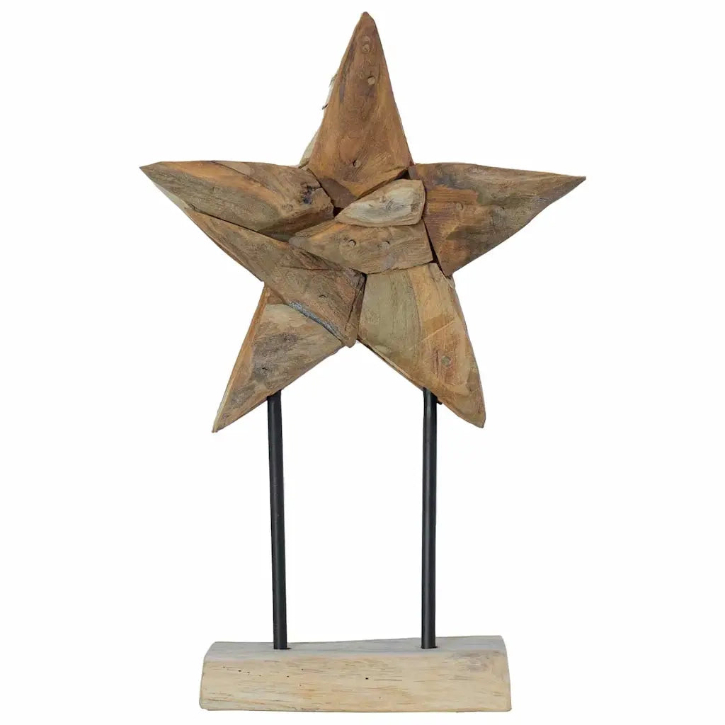 Stella di Natale Marrone 31 x 15 x 46 cm Legno di teak solido 42017934