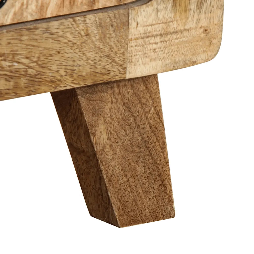 vidaXL Comodini 2pz 37x32x50 cm in Legno Massello di Mango Grezzo