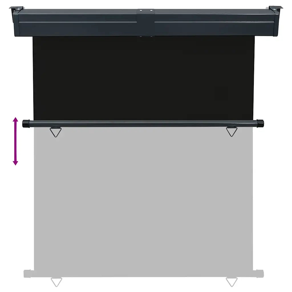 Tendalino Laterale per Balcone-Tenda da Sole Laterale per Patio 165x250 cm Nero