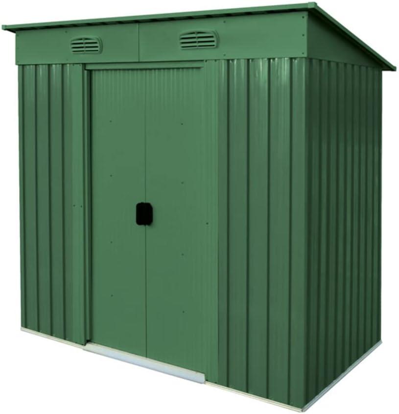 Casetta Box da Giardino in Metallo Lamiera Zincata Tetto a 1 Falda