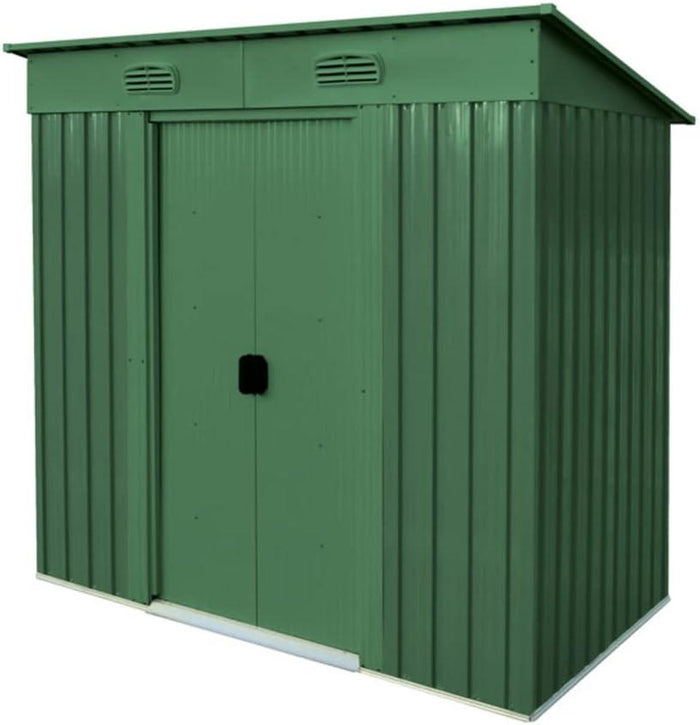 Casetta Box da Giardino in Metallo Lamiera Zincata Tetto a 1 Falda