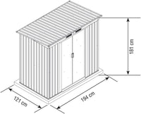 Casetta Box da Giardino in Metallo Lamiera Zincata Tetto a 1 Falda