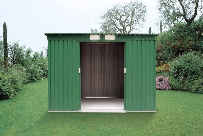 Casetta Box da Giardino in Metallo Lamiera Zincata Tetto a 1 Falda