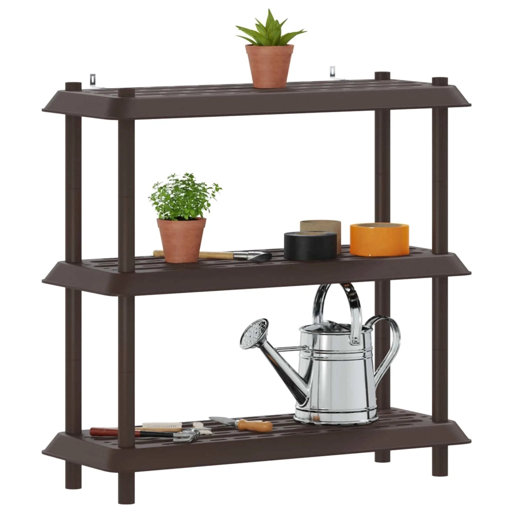 Unità di scaffalatura 3 livelli 100 x 40 x 96 cm PP Marrone 8011745