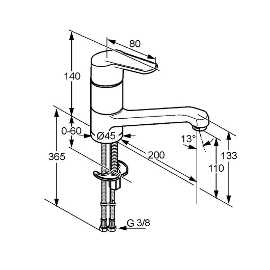 Rubinetto per lavello con bocca girevole serie project - kludi, rak, cromato