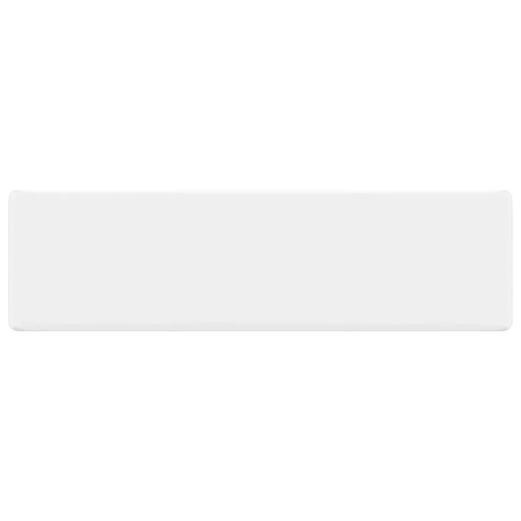 Lavabo quadrato in ceramica con foro per rubinetto 48 x 37 cm per bagno bianco 02_0002511