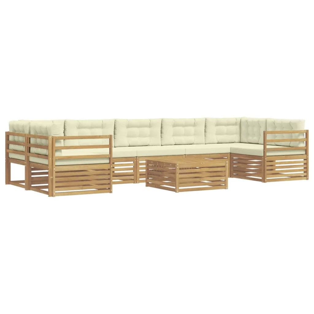 Set di divani da esterno 8 pz Bianco e Crema 3390185