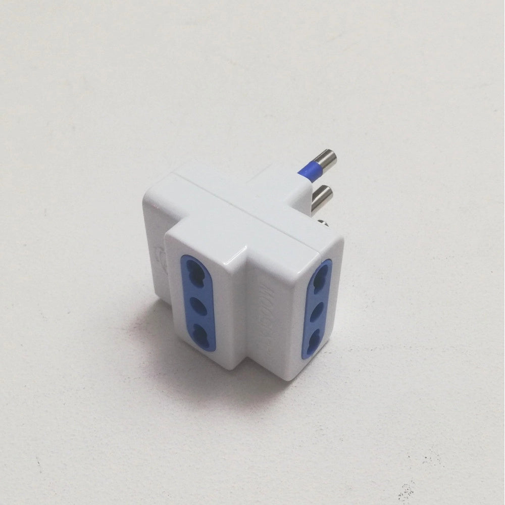Adattatore triplo 3 bipasso da 2p+t 16a 250v