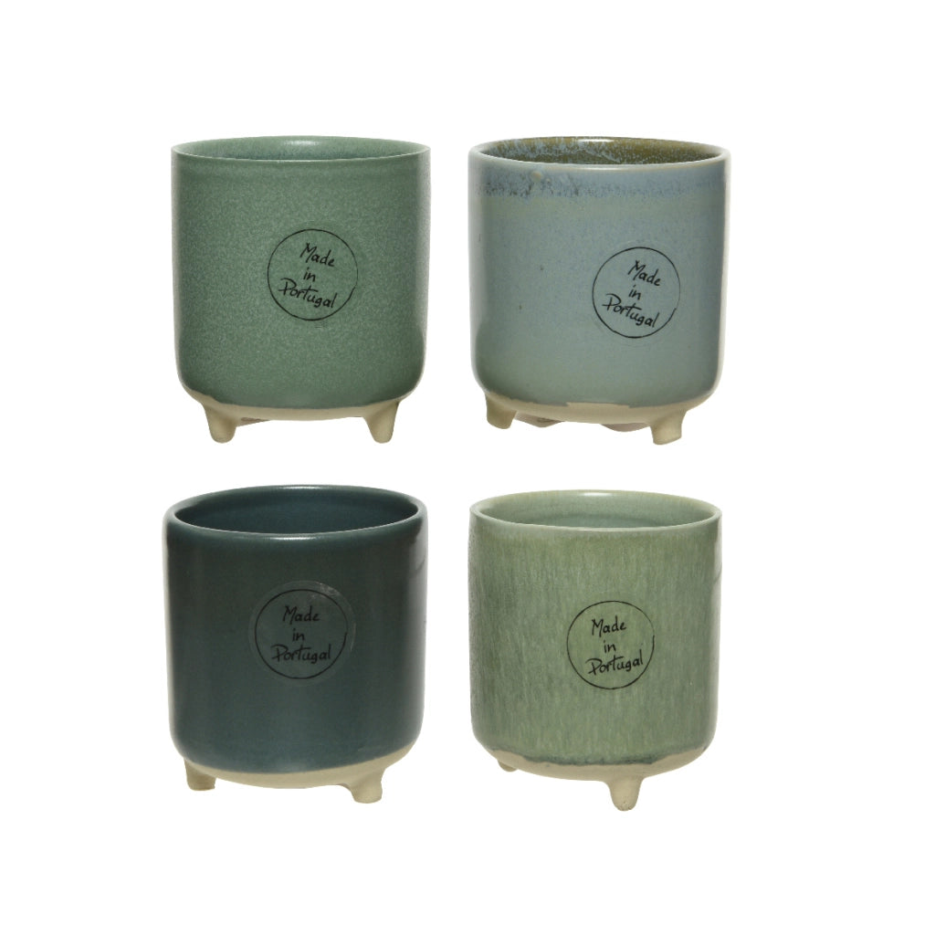 VASETTO IN CERAMICA D.7,5XH8,5CM CON PIEDINI 4 CO.