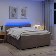 Letto box spring con materasso Tortora 180 x 200 cm Tessuto 3452992
