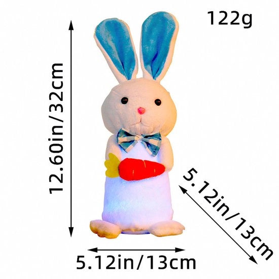 Decorazione da tavolo in stile cartoon per Pasqua, con coniglio illuminato.