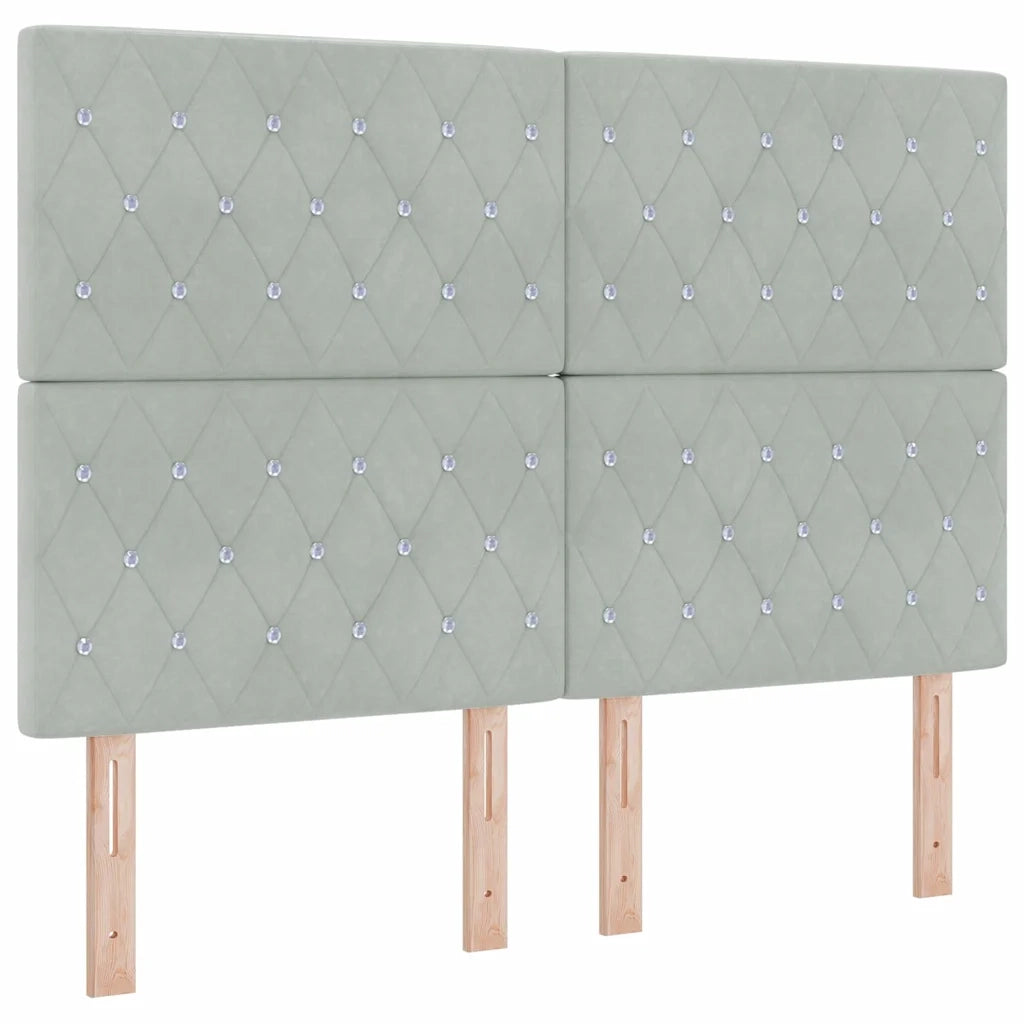 Letto a molle con materasso Grigio chiaro 160 x 200 cm Velluto 3343820
