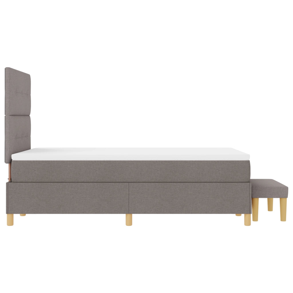 Letto a Rete con Materasso & Panchina Tortora 120x190 cm Tessuto