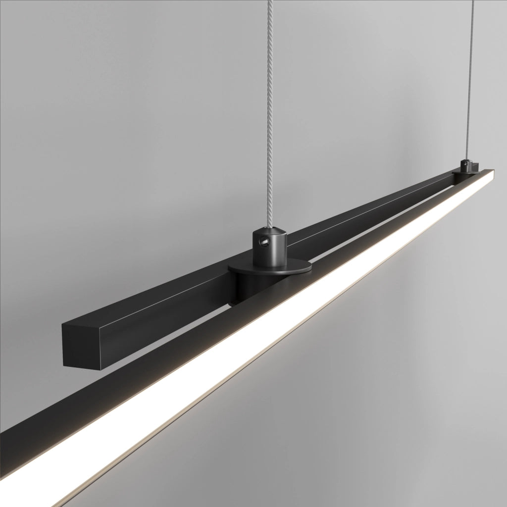 Maytoni Lampadario moderno Halo 2 luci LED integrato nero alluminio