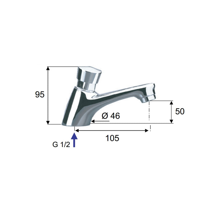 Rubinetto temporizzato per lavabo a cigno - serie tempor