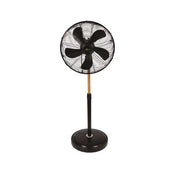 VENTILATORE CON 5 PALE A PIANTANA CON RIFINITURE IN LEGNO INDUSTRIAL STYLE