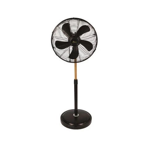 VENTILATORE CON 5 PALE A PIANTANA CON RIFINITURE IN LEGNO INDUSTRIAL STYLE