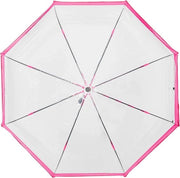 Parasole trasparente per donne - ombrello a forma di cappello - ombrello automatico resistente alle tempeste - schermo a stelo chiaro grande - diametro 89 cm - con bordo rosso, schermo a stelo