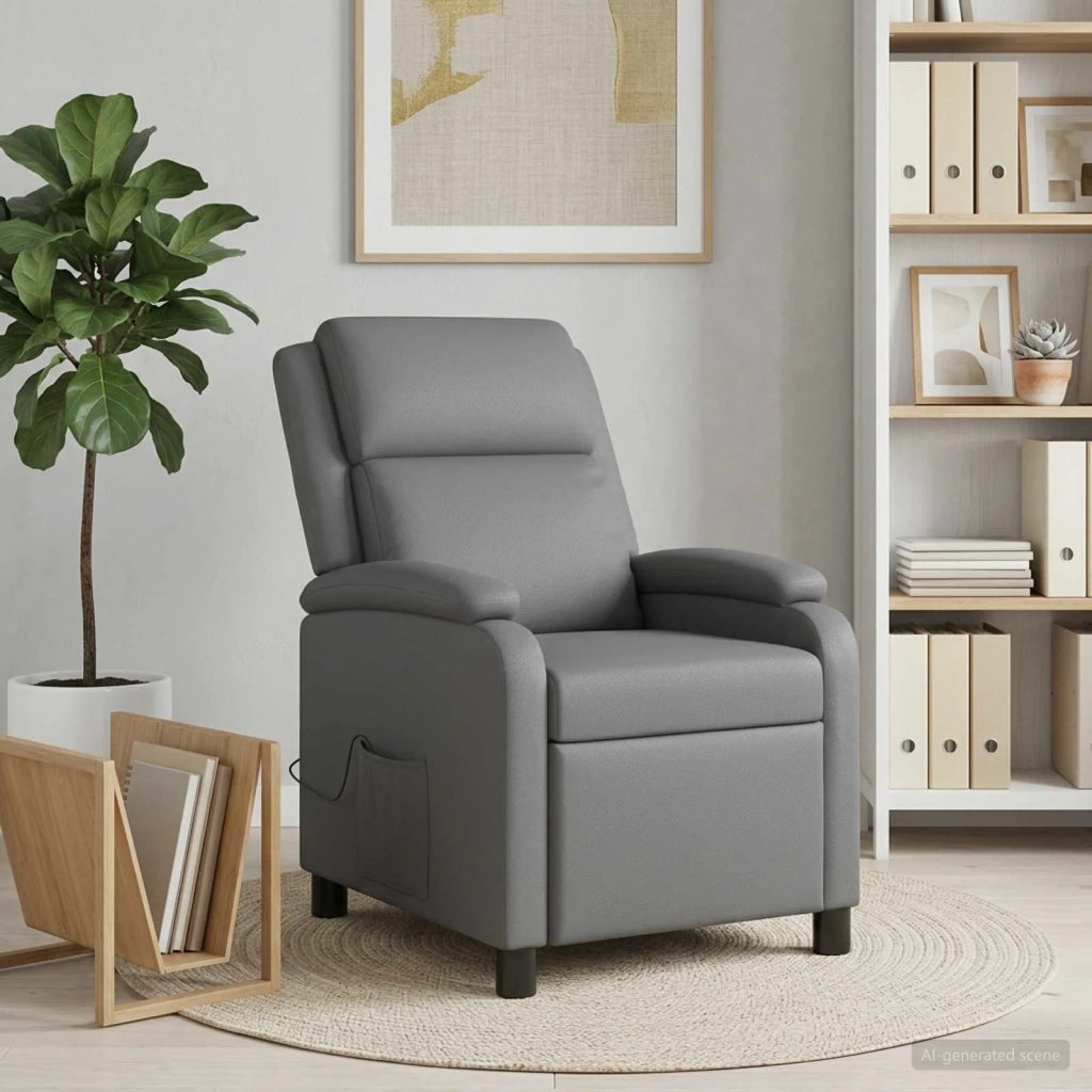 Divano Sedia-Poltrona Massaggiante Grigio Similpelle 882052