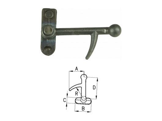 Chiusura a palla con golfaro Cermag pesante lunga destra o sinistra - Posteriore DX - anteriore SX