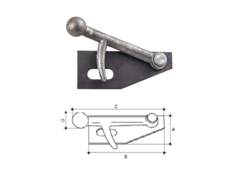 Chiusura a pomolo con piastra Cermag media destra o sinistra - Posteriore SX - anteriore DX