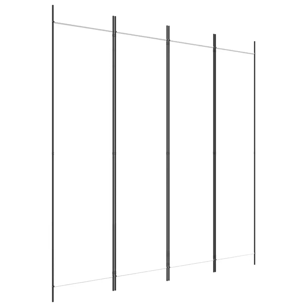 Divisorio a 4 Pannelli Bianco 200x200 cm Tessuto