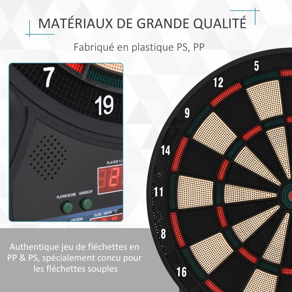 Gioco di freccette elettronico ¨C zephmum ¨C 12 freccette, 27 giochi, 8 giocatori, LED nero
