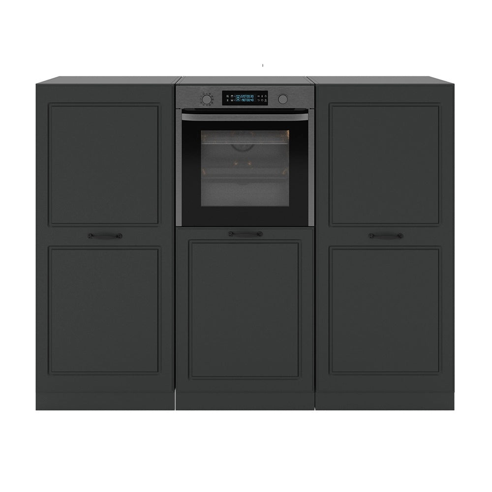 Cucine componibili piccole R-Line Antracite rustico/Antracite 180 cm senza piano di lavoro Vicco