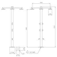 Doccia da Giardino Quadrupla 6 Temporizzatori e Lavapiedi Ama Luxury Nettuno