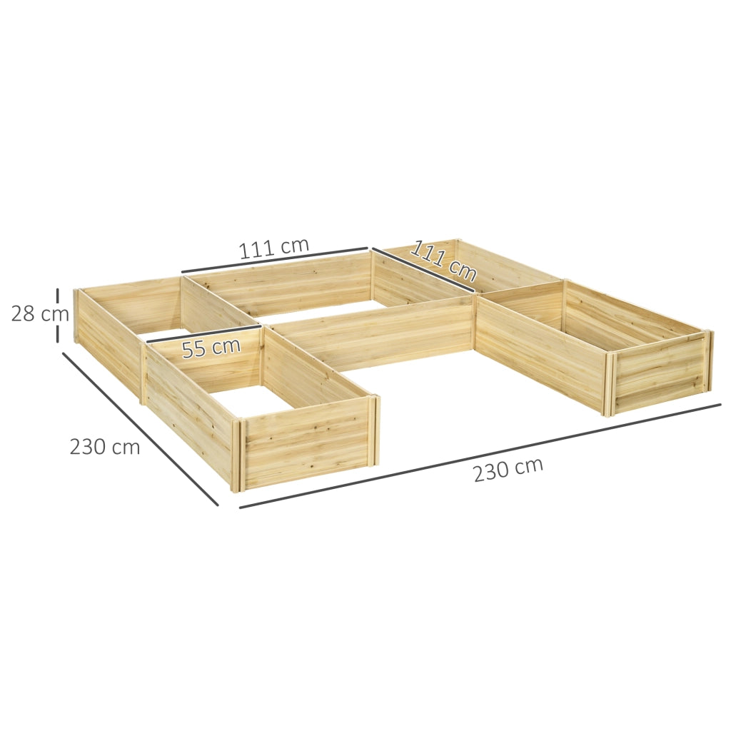 5 Pezzi Bacche Giardino Modulari Legno ¨C zephmum ¨C Naturale 230x230x28 cm