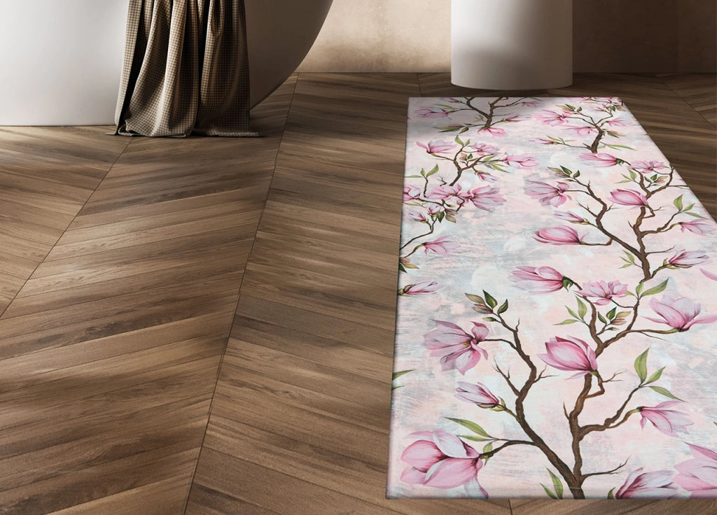 Tappeto Cucina Antiscivolo Stampa Digitale Emozioni Fantasia Magnolia Giapponese By Suardi - 58x240 - Magnolia Giapponese