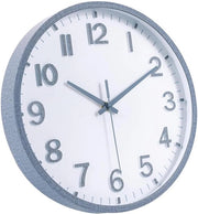 Orologio da parete silenzioso senza suono ticchettante, orologio moderno alimentato da batterie per casa, soggiorno, camera da letto, cucina, ufficio, decorazione per parete (grigio a scacchi, 25 cm)