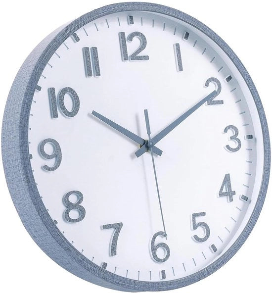 Orologio da parete silenzioso senza suono ticchettante, orologio moderno alimentato da batterie per casa, soggiorno, camera da letto, cucina, ufficio, decorazione per parete (grigio a scacchi, 25 cm)