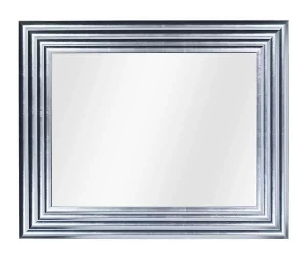 Mobili2g - specchiera foglia argento brillante rettangolare- misure: l.90 x h.148 x p.5
