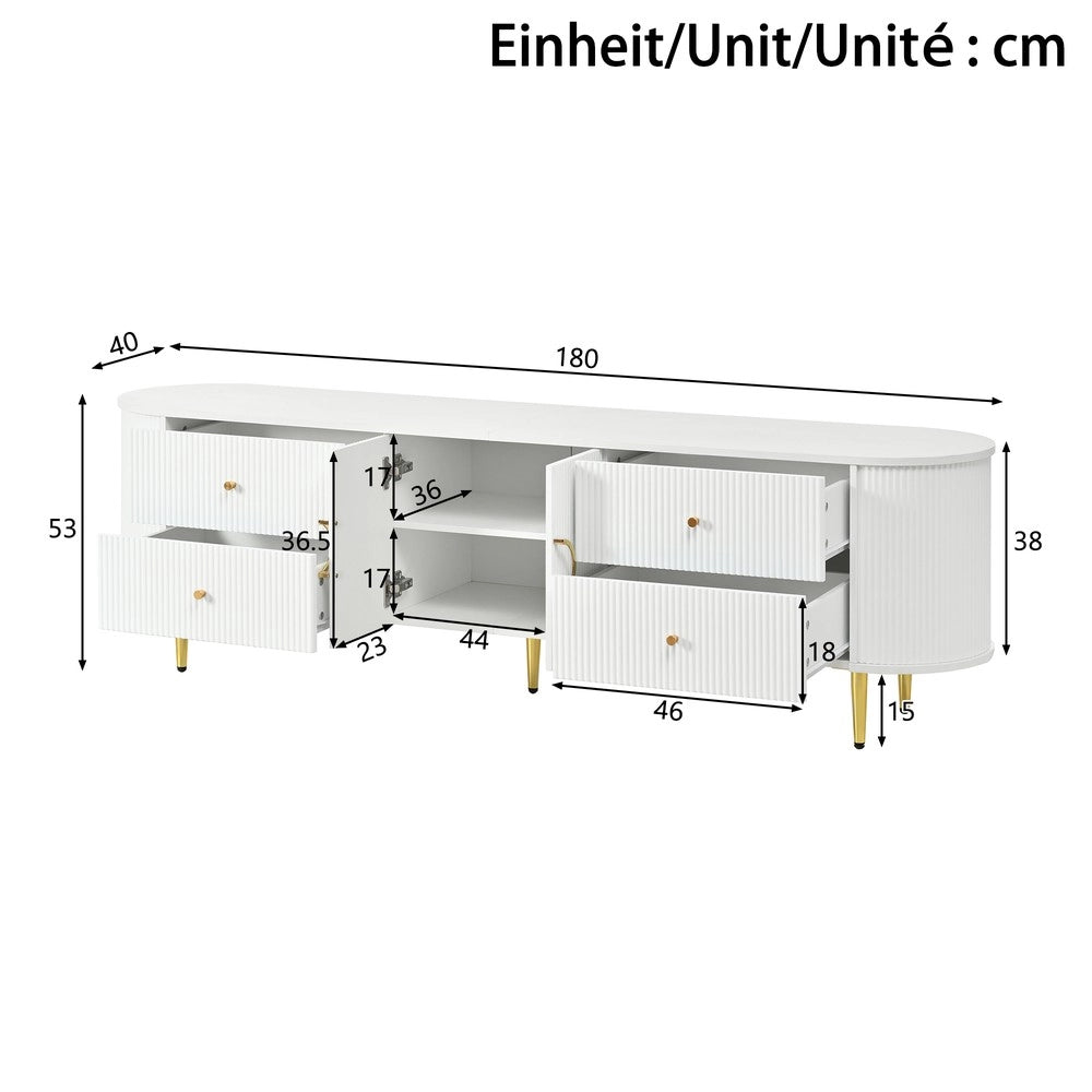 Mobile TV Lowboard ¨C MINIMAL ¨C MDF, Alluminio, Soggiorno