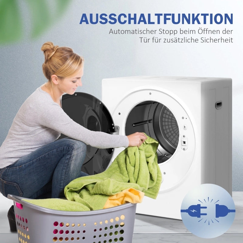 Mini asciugatrice da 4 kg con 4 programmi, 2 livelli di riscaldamento, sterilizzazione fino a 65¡æ, 850W per indumenti