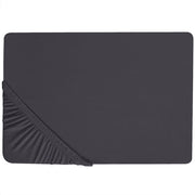 Lenzuolo con angoli cotone nero 160 x 200 cm coprimaterasso elasticizzato modello classico a tinta unita camera da letto classica